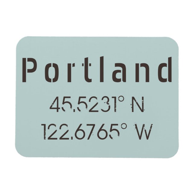 Portland Latitude & Longitud Magnet (Horisontell)