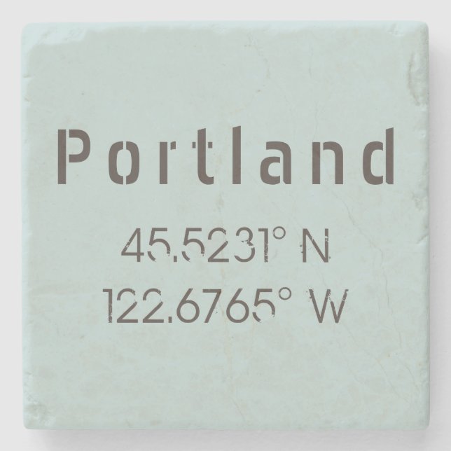 Portland Latitude Longitud Stenunderlägg (Framsidan)
