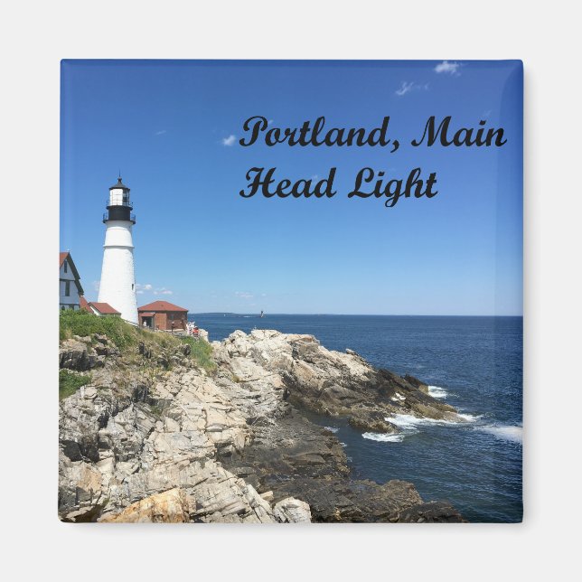 Portland Main Head Light Lighthouse 2017 Magnet (Framsidan)