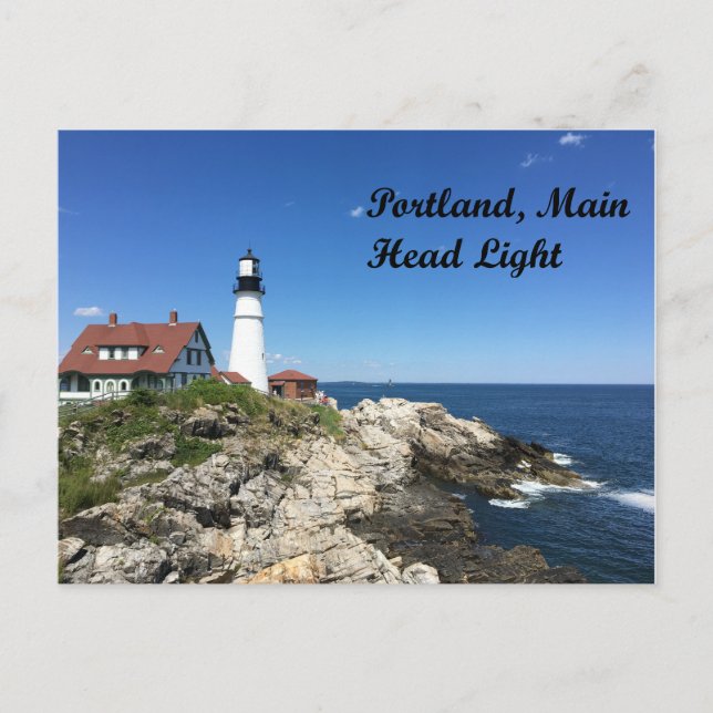Portland Main Head Light Lighthouse 2017 Vykort (Framsida)