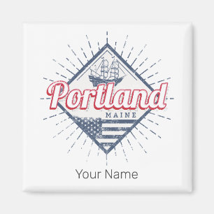 Portland Maine City United Stater Vintage USA Magnet