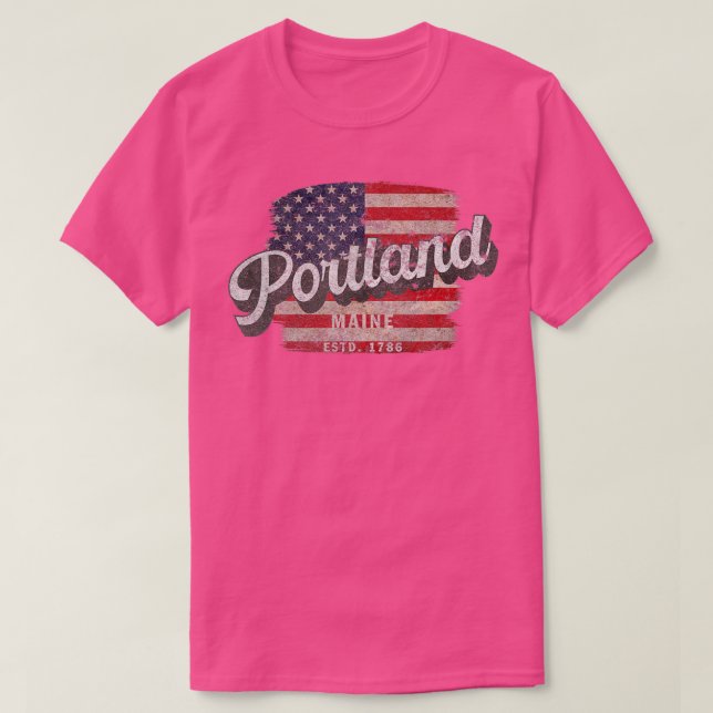 Portland Maine Classic Grunge 1 (3) T Shirt (Design framsida)