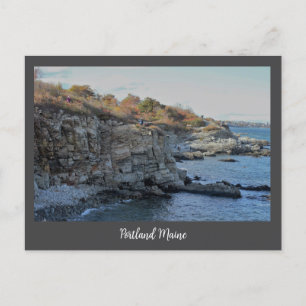 Portland Maine Cliffs vykort