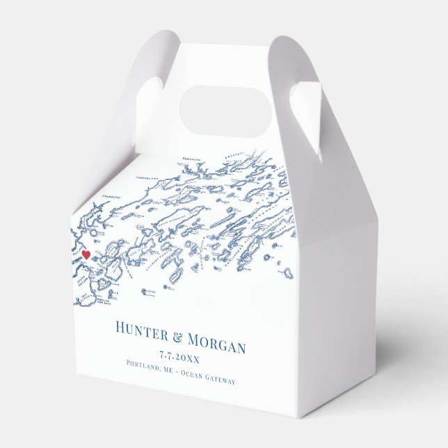 Portland Maine Destination Wedding Elegant Presentaskar (Framsidan Sidan)