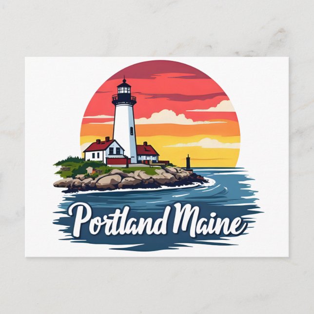 Portland, Maine | Fyr Vykort (Framsida)