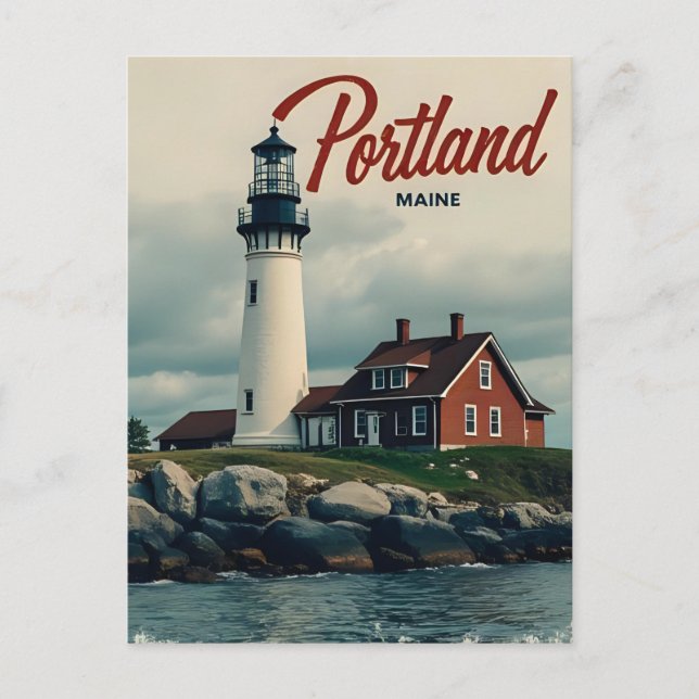 Portland, Maine | Fyr Vykort (Framsida)