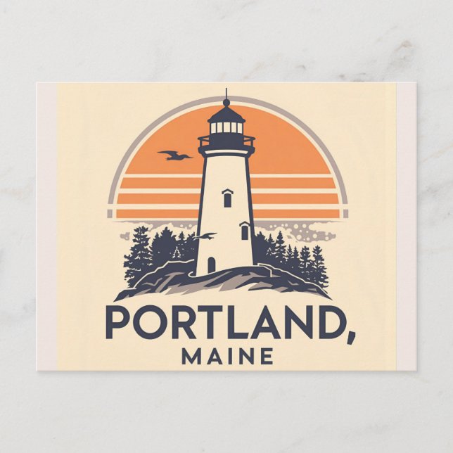 Portland, Maine | Fyrplats Vykort (Framsida)