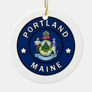 Portland Maine Julgransprydnad Keramik