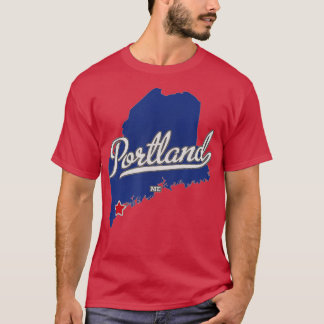 Portland Maine ME Karta T Shirt