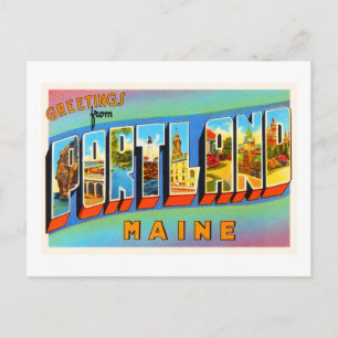 Portland Maine MIG gammal vintage resorsouvenir Vykort