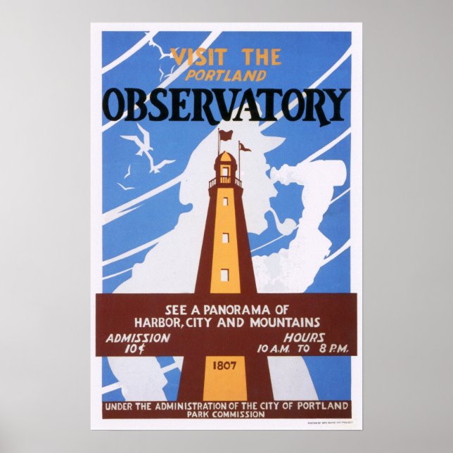 Portland, Maine Observatory Poster (Framsidan)