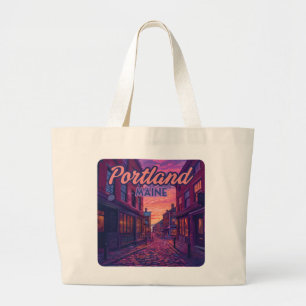 Portland Maine Old Port Cobblestone Vintage Jumbo Tygkasse