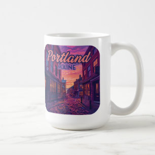 Portland Maine Old Port Cobblestone Vintage Kaffemugg