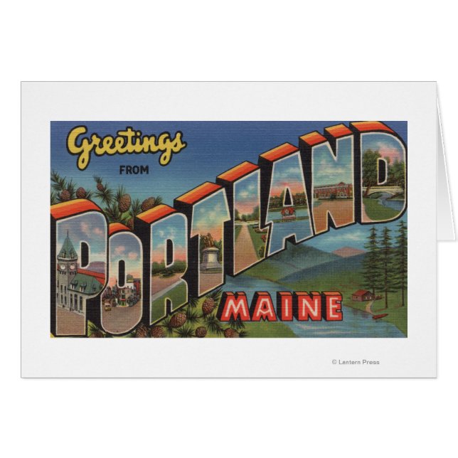 Portland, Maine (River Scene) Hälsningskort (Framsidan Horizontal)