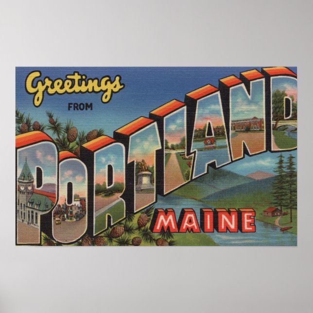 Portland, Maine (River Scene) Poster (Framsidan)