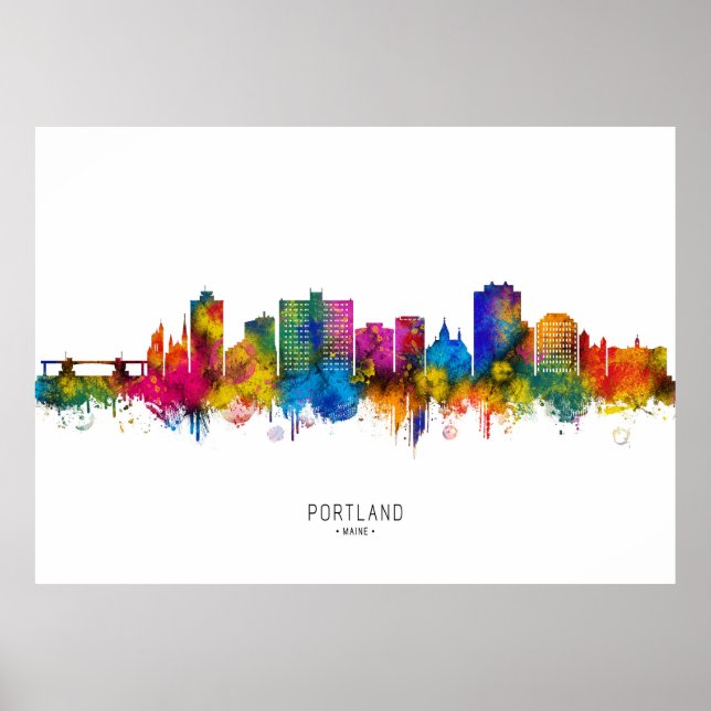 Portland Maine Siluett Poster (Framsidan)