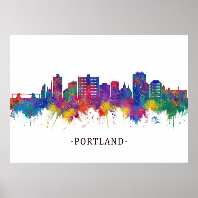 Portland Maine Skyline Poster (Framsidan)