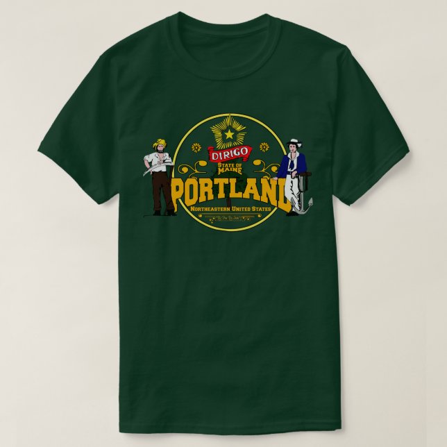 Portland Maine StateUSA T Shirt (Design framsida)
