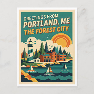Portland Maine – The Forest City Retro Traveler Vykort