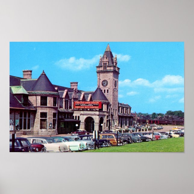 Portland, Maine Union Station 1950-talet Poster (Framsidan)