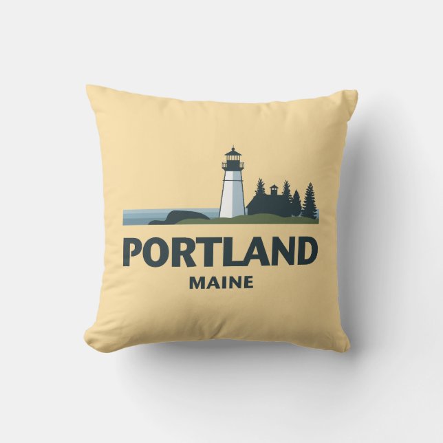 Portland Maine United Stater Kudde (Framsida)