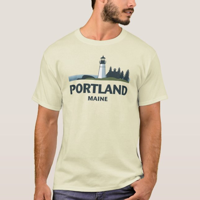 Portland Maine United Stater T Shirt (Framsida)