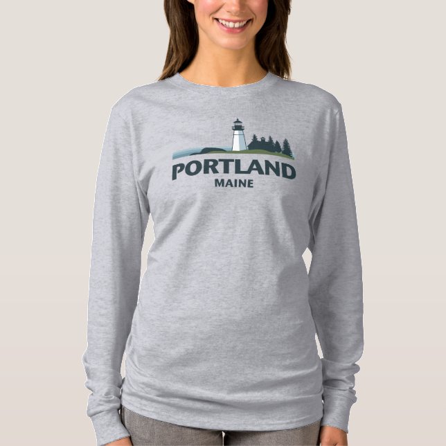 Portland Maine United Stater T Shirt (Framsida)