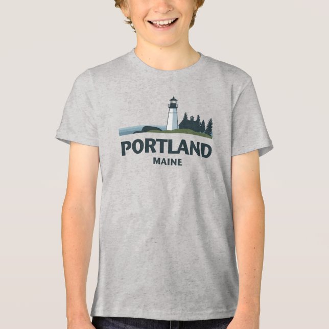 Portland Maine United Stater T Shirt (Framsida)