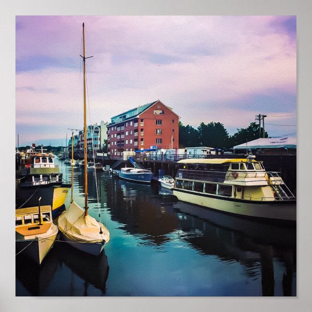 Portland Maine Waterfront Poster (Framsidan)