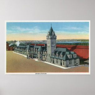Portland MaineExterior beskådar av facklig statio Poster