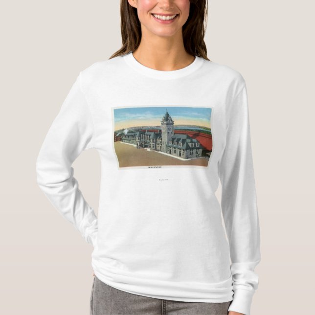 Portland MaineExterior beskådar av facklig station Tee Shirt (Framsida)