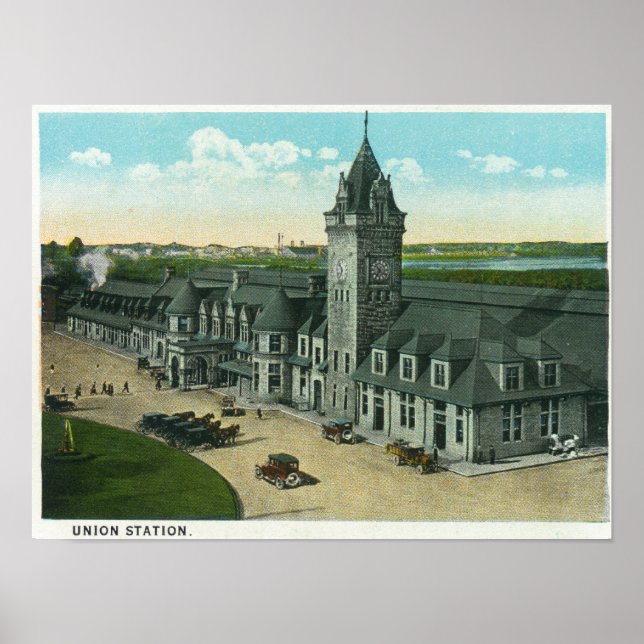 Portland, MaineExterior View of Union Station Poster (Framsidan)