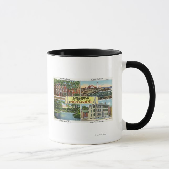 Portland, MaineGreetings från med scen Mugg (Höger)
