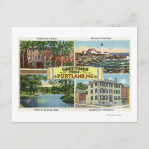 Portland, MaineGreetings från med scen Vykort