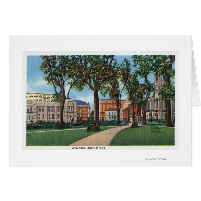 Portland, MaineScenia View från Lincoln Park Hälsningskort (Framsidan Horizontal)