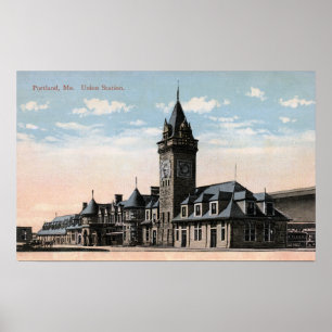 Portland MaineUnion stationjärnväg beskådar Poster