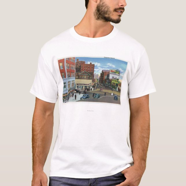 Portland MaineView av kongressen kvadrerar T-shirt (Framsida)