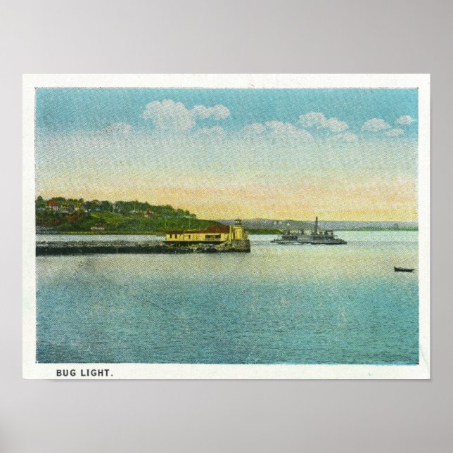 Portland, MaineView från Kryp fyr Poster (Framsidan)