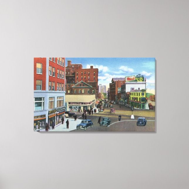 Portland, MaineView of Congress Square Canvastryck (Framsida)