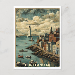 Portland ME Abstrakt Graphic Art Design Inspired Vykort