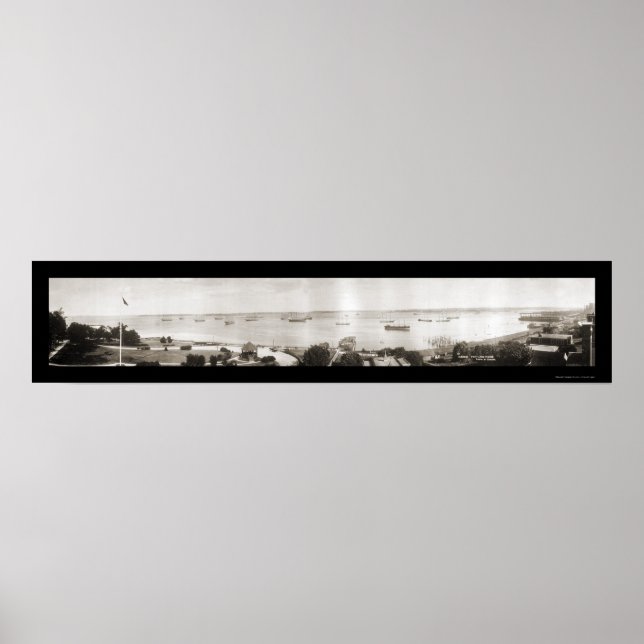 Portland ME Harbour Photo 1910 Poster (Framsidan)