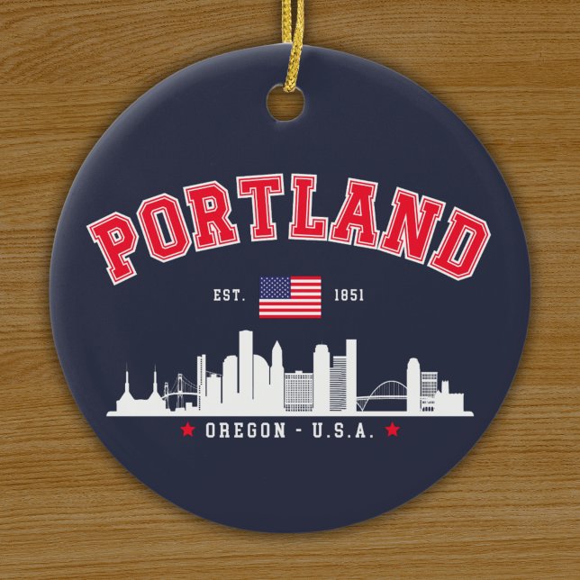 Portland Modern Skyline city Julgransprydnad Keramik (Skapare uppladdad)