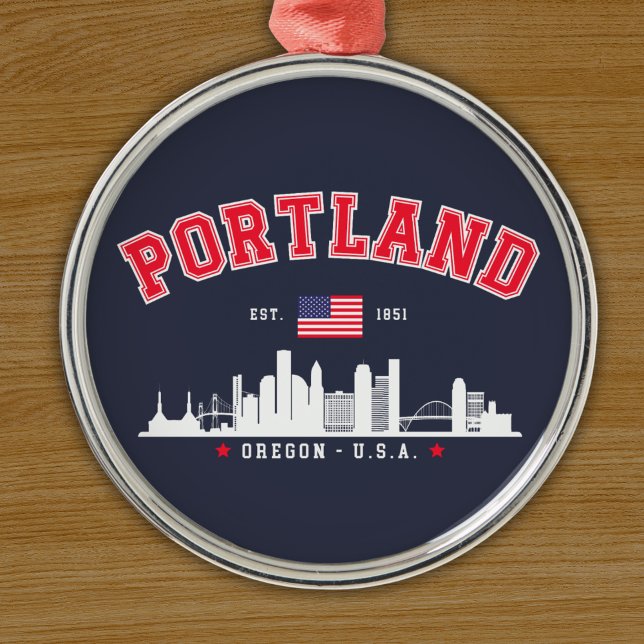 Portland Modern Skyline city Julgransprydnad Metall (Skapare uppladdad)