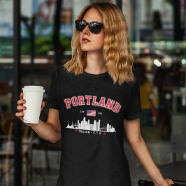 Portland Modern Skyline city T Shirt