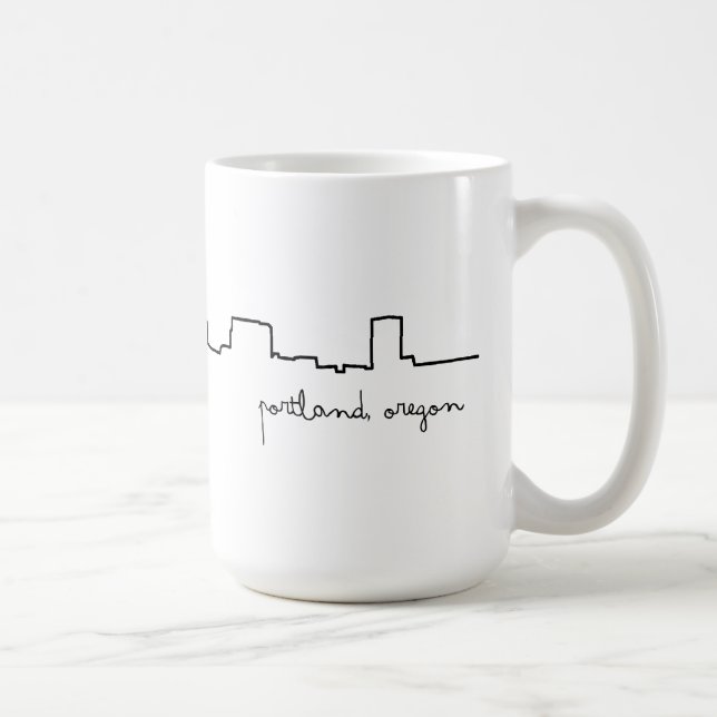 Portland mugg för Oregon Cityscapekärlek (Höger)