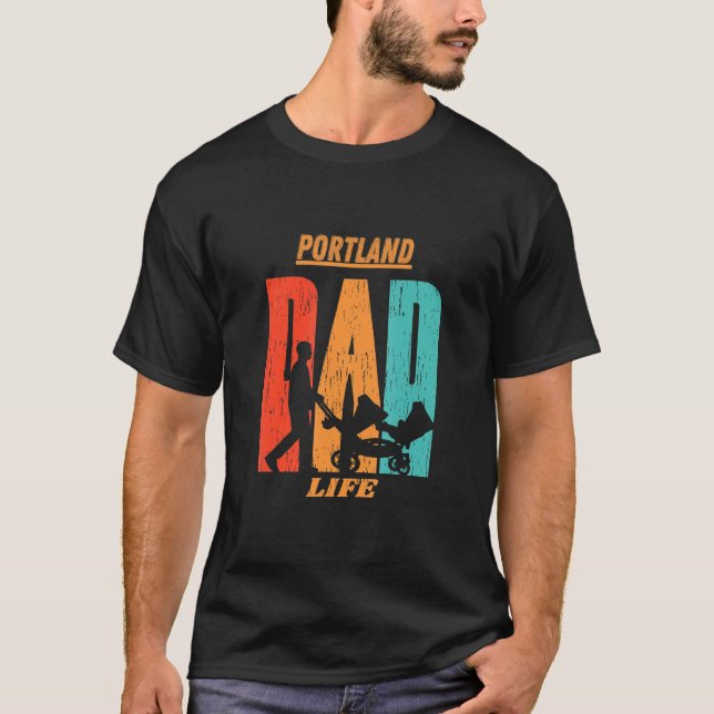Portland Native Funny Statlig flagga Pappa Parent  T Shirt (Framsida)