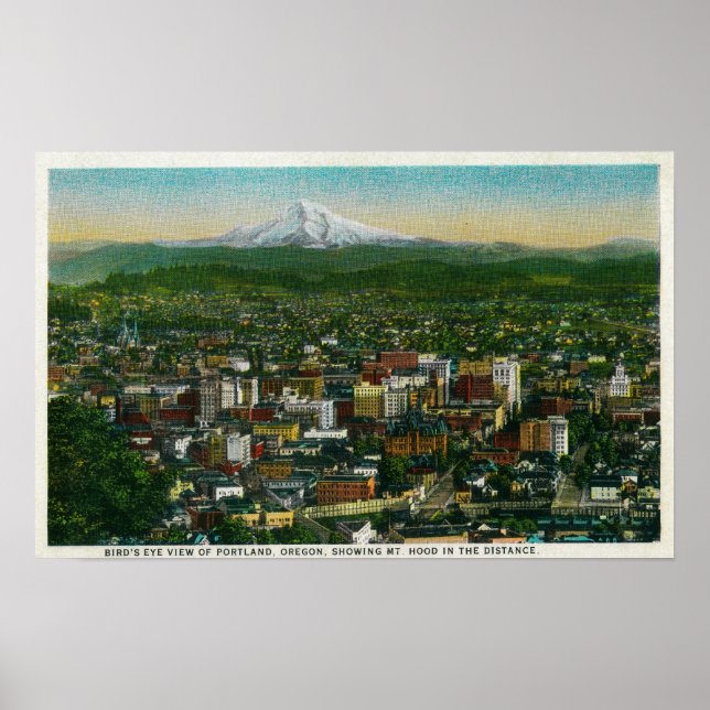 Portland och Mt. Huva i avstånd Poster (Framsidan)