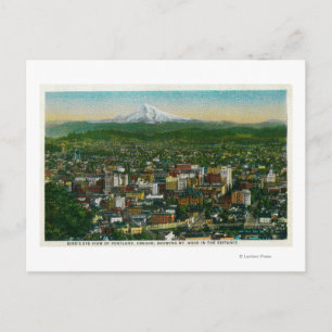 Portland och Mt. Huva i avstånd Vykort