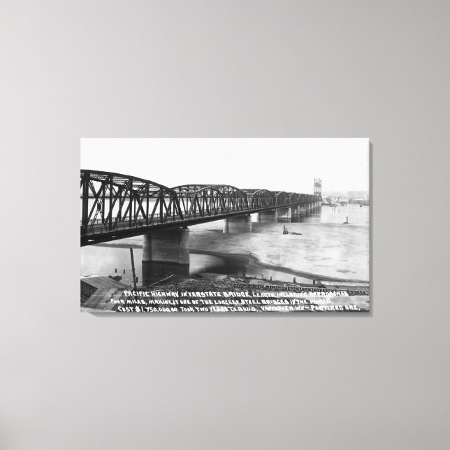 Portland, OR Pacific Highway Interstate Bridge Canvastryck (Framsida)