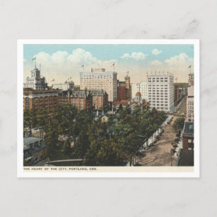 Portland OR, Panorama, centrala Stil i 1920-talet Vykort